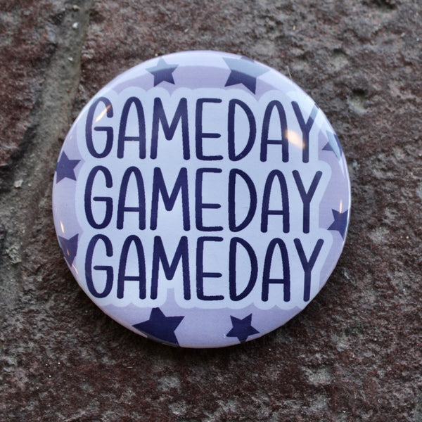 Game Day Trio 3" Button: Purple & White