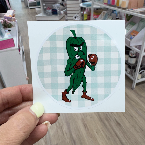 Okra Gingham Circle Decal
