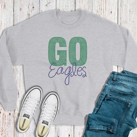 Go Eagles Faux Rhinestone Sweatshirt