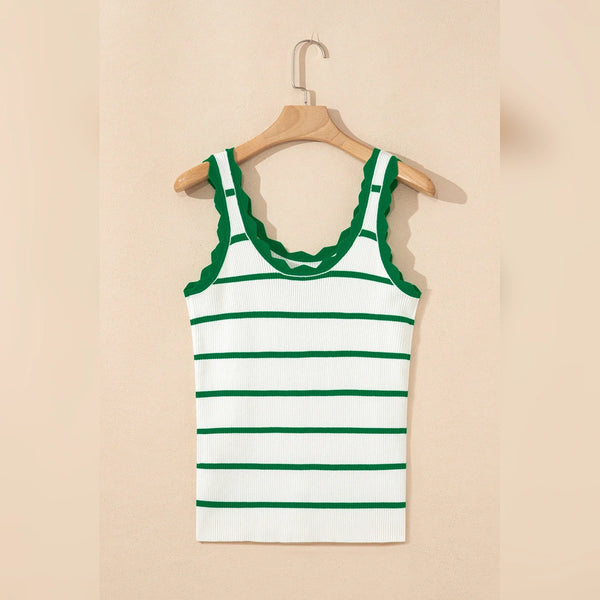 Scalloped Edge Sleeveless Tank