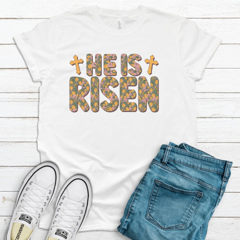 He is Risen Floral Tee