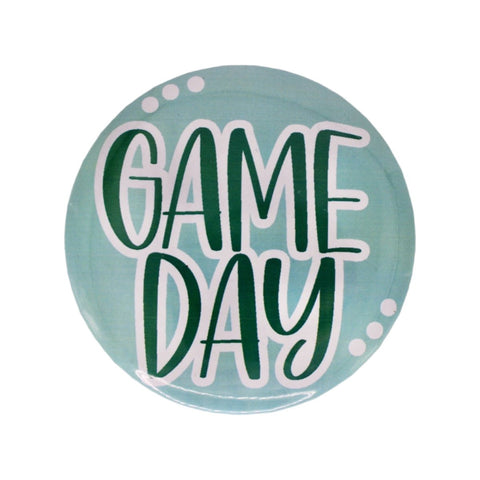 Game Day 3" Button: Green & White