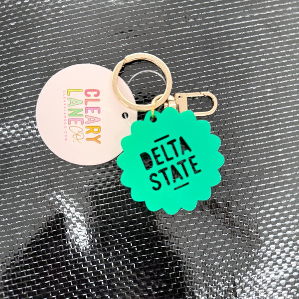 Delta State Acrylic Flower Keychain