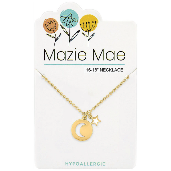 Gold Moon Star Necklace