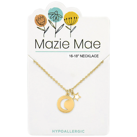 Gold Moon Star Necklace