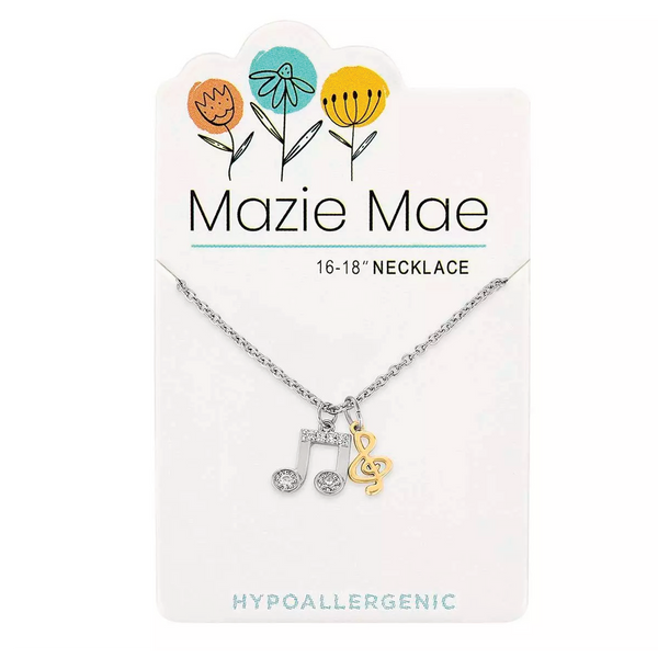 Silver Music Notes Necklace
