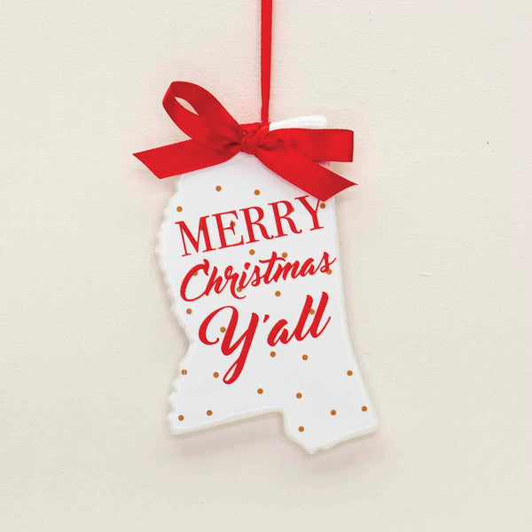 Mississippi Merry Christmas Ya'll Ornament