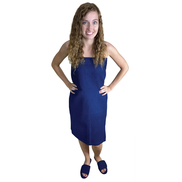 Cotton Waffle Towel Wrap: Navy