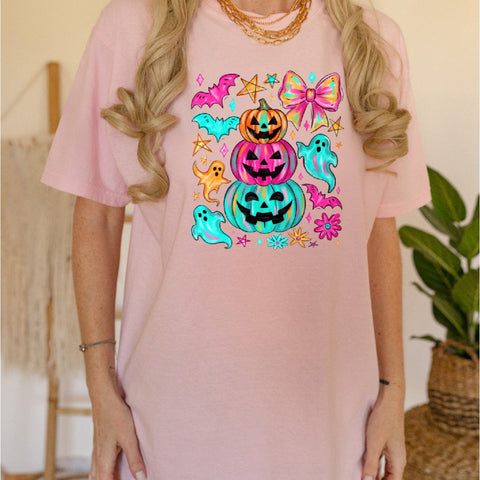 Neon Floral Ghost Tee