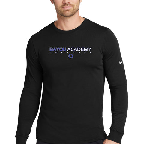 BA Softball Wordmark Nike Core Cotton Long Sleeve Tee