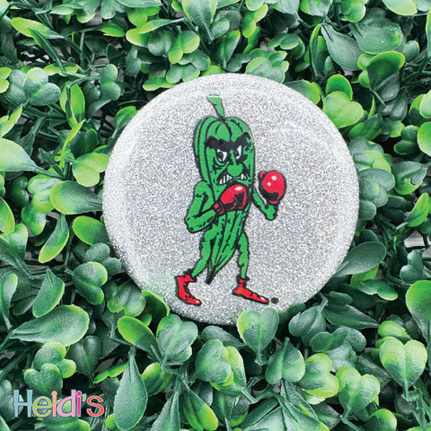 Okra 2.25" Glitter Button