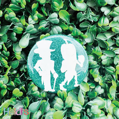 Okra/Statesmen 2.25" Glitter Button