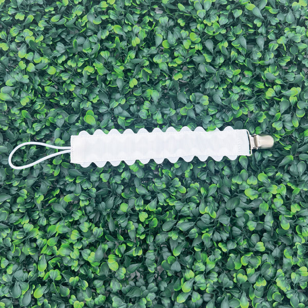 White Pacifier Clip