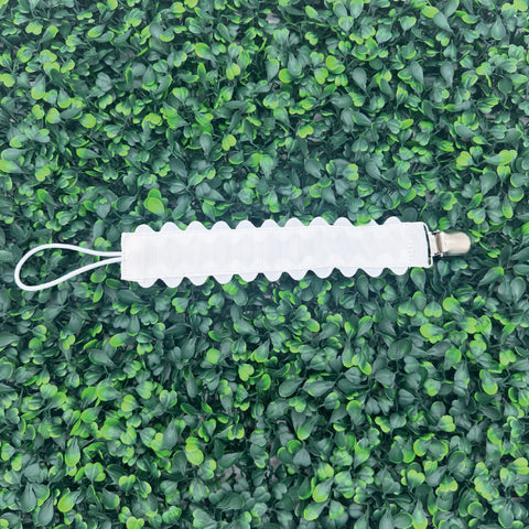 White Pacifier Clip