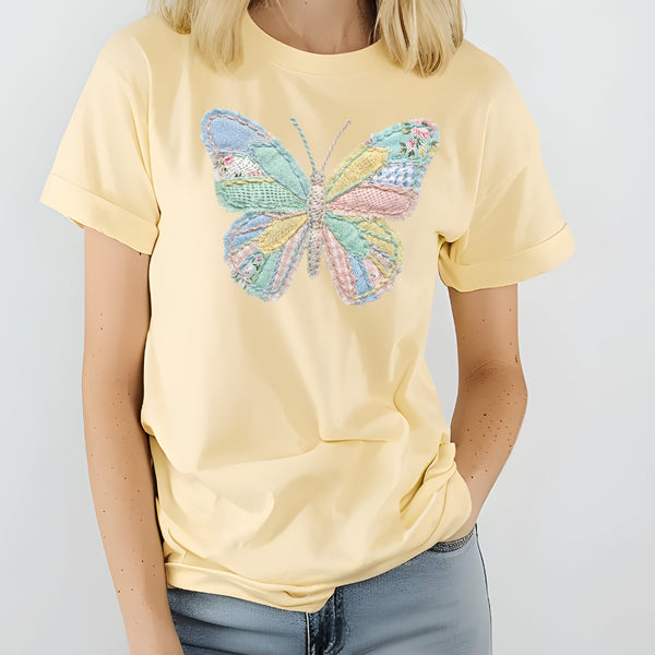 Patchwork Butterfly Tee - Heidisonline