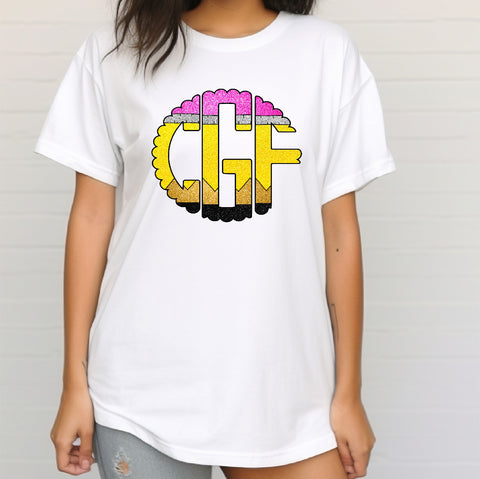 Custom Pencil Initial Tee