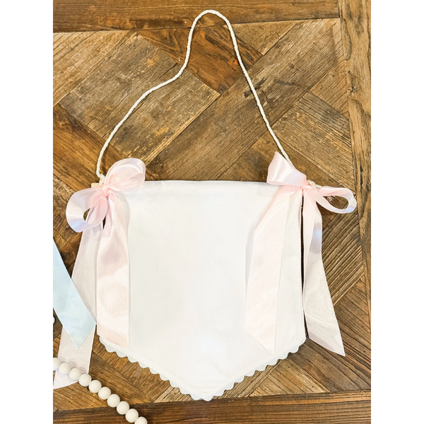 Cotton Canvas Baby Banner: Pink