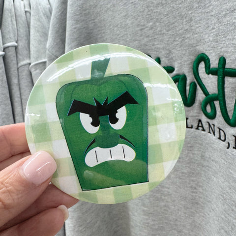 Okra Plaid 3" Button