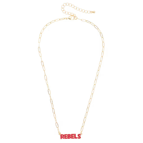 Ole Miss Rebels Puffy Nameplate Necklace