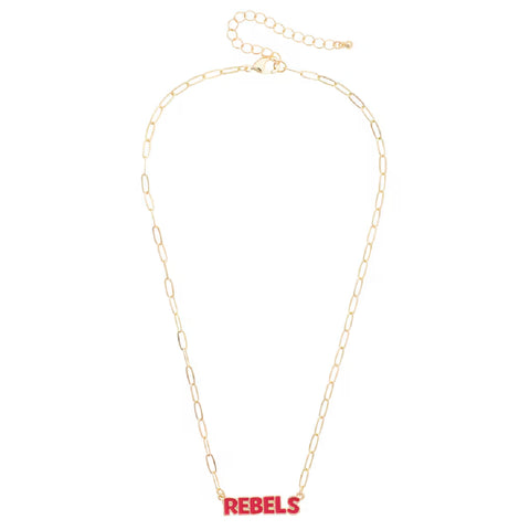 Ole Miss Rebels Puffy Nameplate Necklace