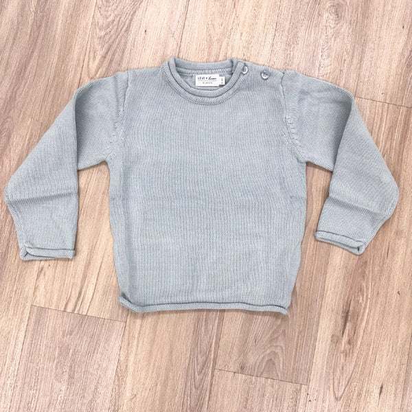 Toddler Roll Neck Knit Sweater - Light Blue