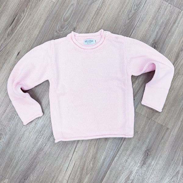 Toddler Roll Neck Knit Sweater - Light Pink