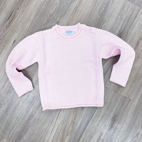 Toddler Roll Neck Knit Sweater - Light Pink