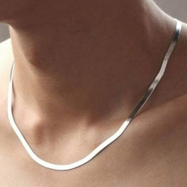 Classic 18" Herringbone Chain Necklace