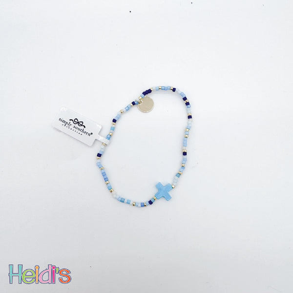 Simply Southern Beaded Bracelet: Blue