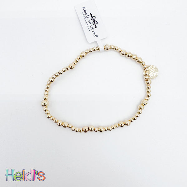 Simply Southern Beaded Bracelet: Gold Ball 2