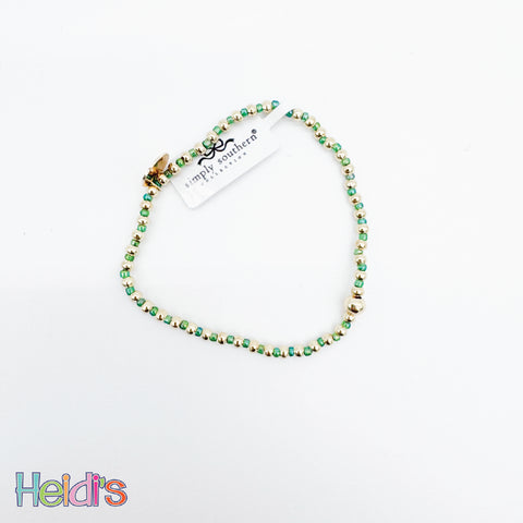 Simply Southern Beaded Bracelet: Green Bead