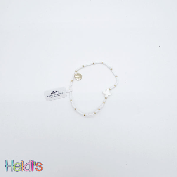 Simply Southern Beaded Bracelet: White