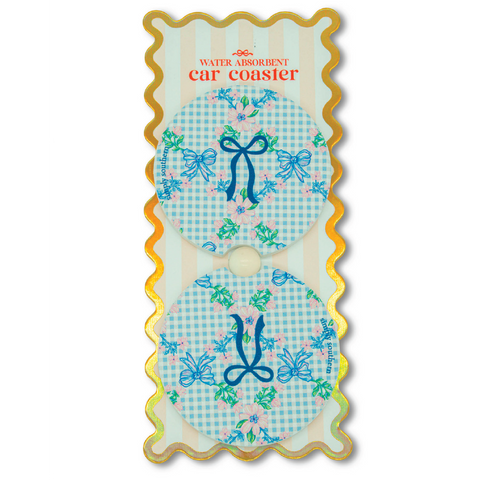 Simply Southern® Car Coasters Set: Gingham