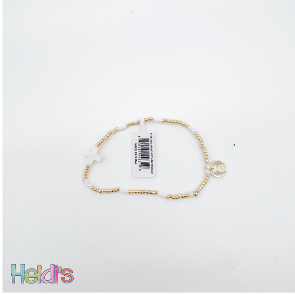 Simply Southern Beaded Bracelet: White Cross