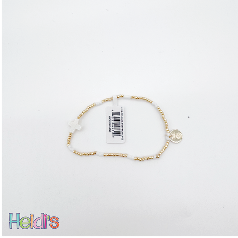 Simply Southern Beaded Bracelet: White Cross