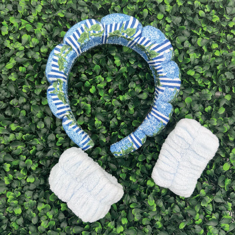 Headband and Wristband Set: Blue