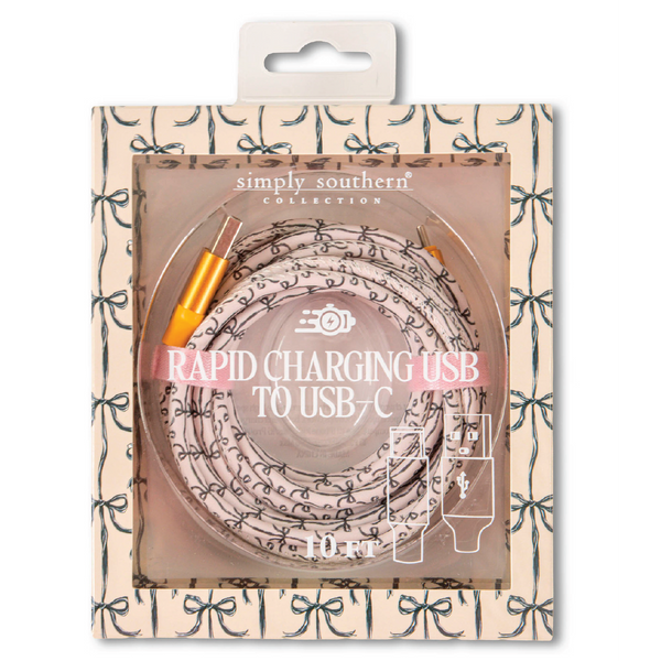 Simply Souther® Tech Cable USB-C: Black Bow