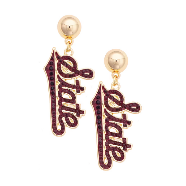 Mississippi State Bulldogs Pave Outline Earrings