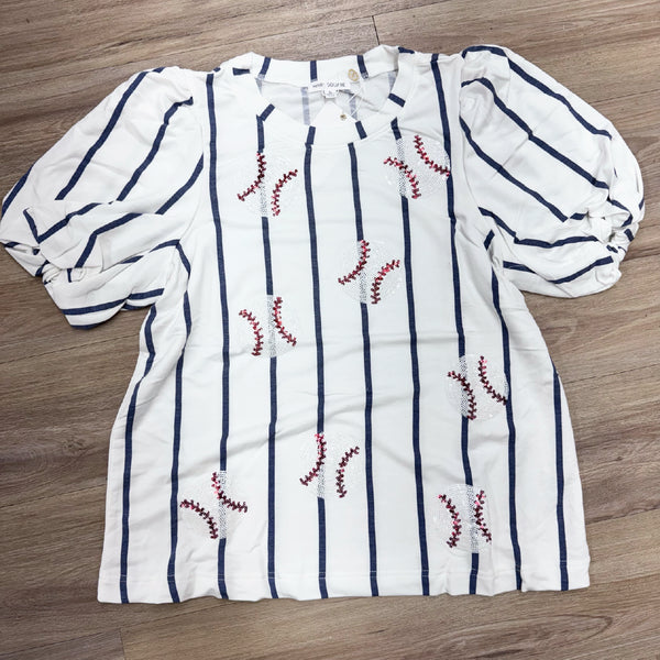 Tina Sequin Baseball Top