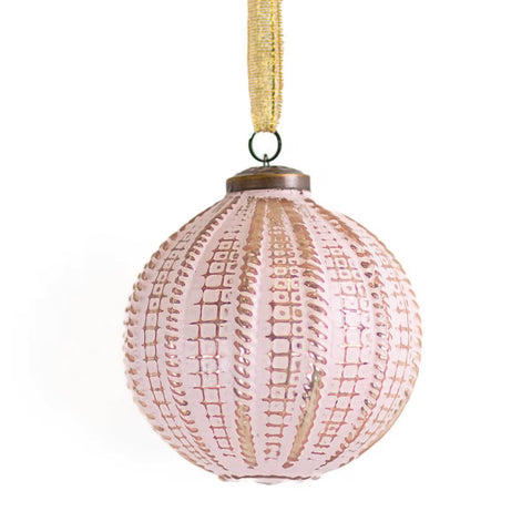 Tivoli Blush and Gold Glass Ornament