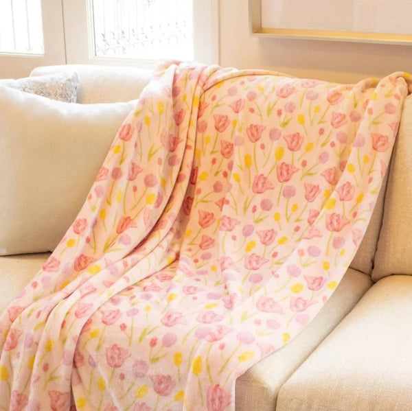 Tulip Fields Throw Blanket