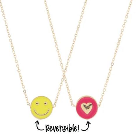 Twice the Fun Necklace: Heart & Smiley