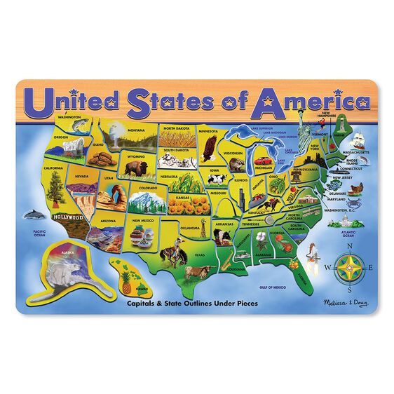 Melissa & Doug® USA Map Wooden Puzzle