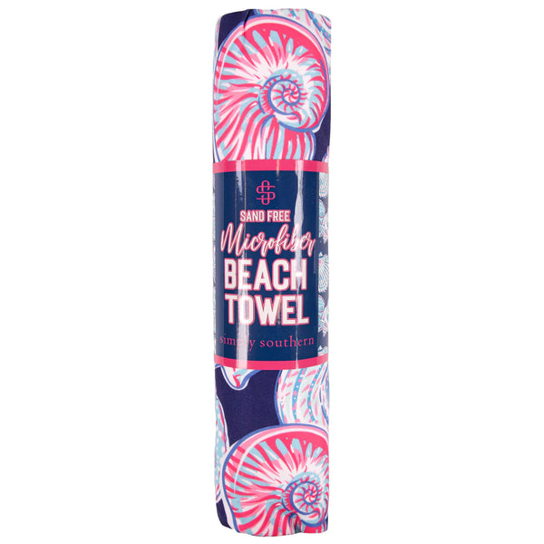 Simply Southern® Microfiber Beach Towel: Pink Shells