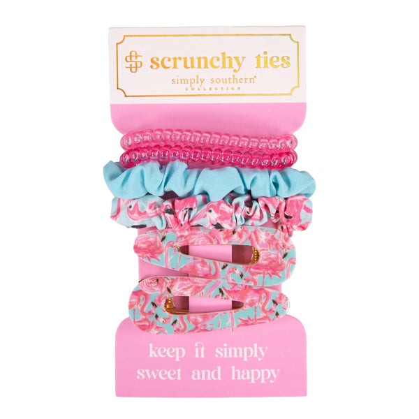Simply Southern® Mini Scrunchie Set: Flamingo