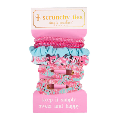 Simply Southern® Mini Scrunchie Set: Flamingo