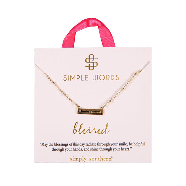 Simply Southern® Simple Words Necklace: Blessed