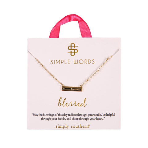 Simply Southern® Simple Words Necklace: Blessed