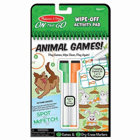 Melissa & Doug Animal Games Wipe-Off Activity Pad