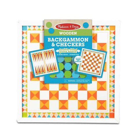 Melissa & Doug Wooden Backgammon & Checkers